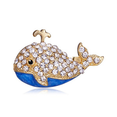 Drăguț melc de mare delfin acvatic animal cu strass pește broșe pentru femei design nou broșă rever bijuterii cadouri accesorii