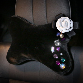 Λουλούδι Κάλυμμα Τιμονιού Πολύχρωμο Διαμαντένιο Κρυστάλλινο Γούνινο Καλύμματα Τιμονιού Εσωτερικό Αξεσουάρ αυτοκινήτου Γυναικεία κορίτσια