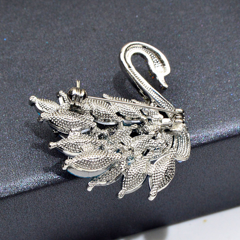 Broșe de lebădă cu stras de înaltă calitate, pentru femei, ace animale, accesorii de nuntă elegante, haină, bijuterii de lux