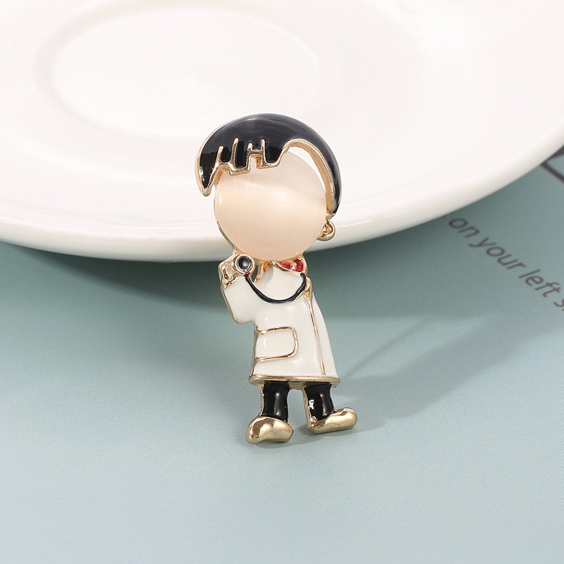 Opal email broșe doctor băieți și fete broșă pentru lucrători medicali ace bijuterii asistentă bijuterii la modă cadou de Ziua Îndrăgostiților 2022