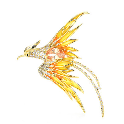 Crystal Phoenix putnu saktas sievietēm vīriešiem 5-krāsu emalja lidojošs skaistums putnu ballīte biroja saktas piespraudes Dāvanas