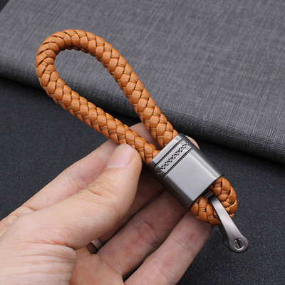 Нов нов ръчно тъкан кожен ключодържател за кола Мъже Жени въже ключодържател талия ключодържател чар Hey Holder Gift Jewelry K2098