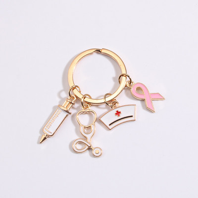 Breloc pentru doctor nou instrument medical inel cheie seringă de injecție stetoscop șapcă asistentă breloc cadou medico bijuterii făcute manual