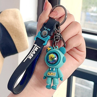 Aranyos PVC színes medve kulcstartó kézzel készített barkács bojtok Gloomy Bear autós hátizsák kulcstartó medál ékszer ajándék nőknek