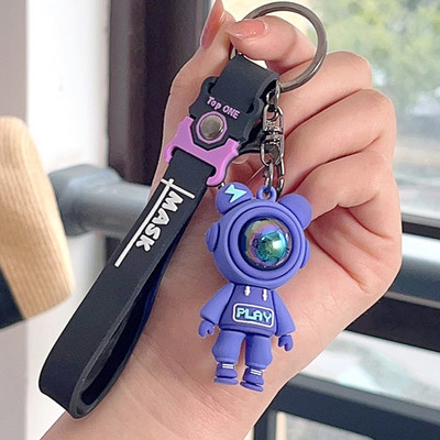 Aranyos PVC színes medve kulcstartó kézzel készített barkács bojtok Gloomy Bear autós hátizsák kulcstartó medál ékszer ajándék nőknek