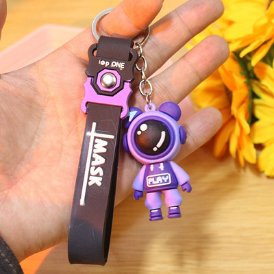 Aranyos PVC színes medve kulcstartó kézzel készített barkács bojtok Gloomy Bear autós hátizsák kulcstartó medál ékszer ajándék nőknek