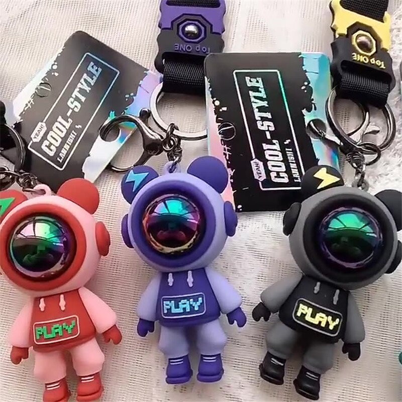 Aranyos PVC színes medve kulcstartó kézzel készített barkács bojtok Gloomy Bear autós hátizsák kulcstartó medál ékszer ajándék nőknek