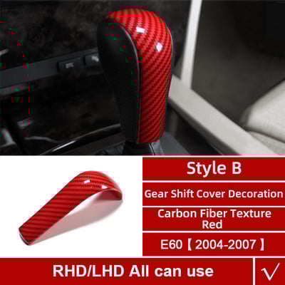 Betterhumz süsinikkiust ABS BMW 5. seeria E60 X5 E70 X6 E71 jaoks auto käiguvahetusnupu katte trimmi kleebis Auto sisetarvikud