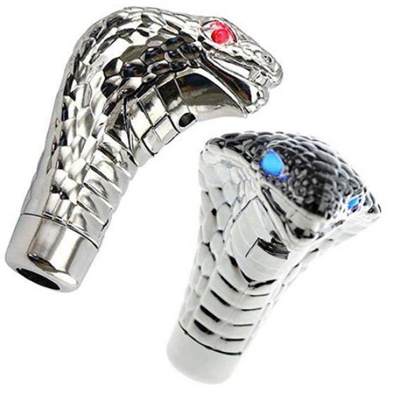 Buton schimbător de viteze universal pentru mașină Maneta schimbător de viteze Buton schimbător de viteze cu stick Ochi cu LED-uri Cap de viteză manual Cap de schimbător Cobra Cap modificat mașină