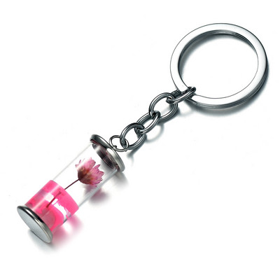 Breloc cu flori veșnice naturale de modă, plante cu flori uscate, lanțuri chei pentru sticle de dorințe, brelocuri, suport pentru chei, genți pentru femei, accesorii