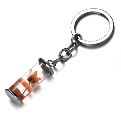 Breloc cu flori veșnice naturale de modă, plante cu flori uscate, lanțuri chei pentru sticle de dorințe, brelocuri, suport pentru chei, genți pentru femei, accesorii