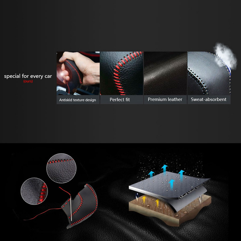 Muchkey Piele Buton Viteze Stick Huse AT pentru PEUGEOT 308 2015 408 2014-2017 2018 308 2016 2017 2018 Schimbător de viteze automat anti-alunecare