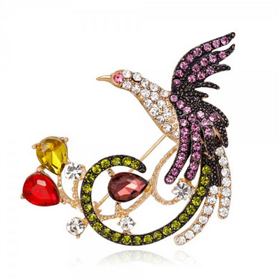 31 de stiluri pentru femei, broșă de pasăre email cu strasuri, broșă drăguț, viu, care zboară, cu animale, broșă, rochie, haină, ace cadou