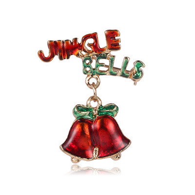 Broșe de Crăciun la modă, pălărie de Moș Crăciun, mănuși, clopoței, șosete, costum cu strasuri de zăpadă, ace metalice, insigne, broșă, cadouri de revelion