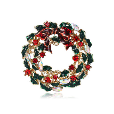 Broșe de Crăciun la modă, pălărie de Moș Crăciun, mănuși, clopoței, șosete, costum cu strasuri de zăpadă, ace metalice, insigne, broșă, cadouri de revelion