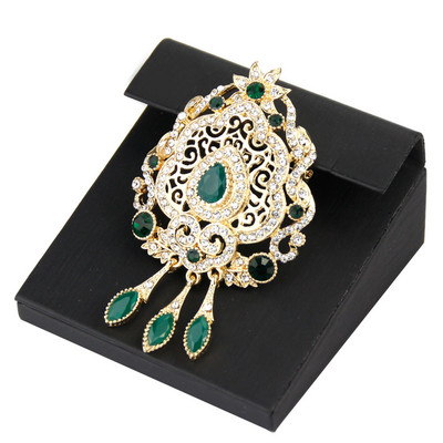 Sunspicems Maroc 18K aur culoare caftan broșă pentru femei rochie de mireasă bijuterii full cristal hijab rever flori ace cu ridicata