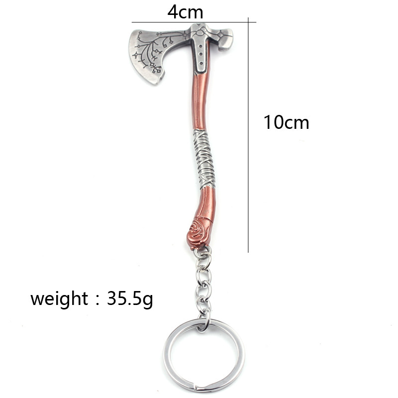 Bijuterii de modă punk Zeul Războiului 4 Kratos Brelocuri cu topor rafinat model sculptat cu model Axe pandantiv Suport cheie bijuterii suvenir