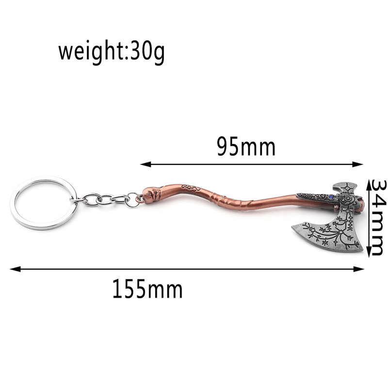 Bijuterii de modă punk Zeul Războiului 4 Kratos Brelocuri cu topor rafinat model sculptat cu model Axe pandantiv Suport cheie bijuterii suvenir
