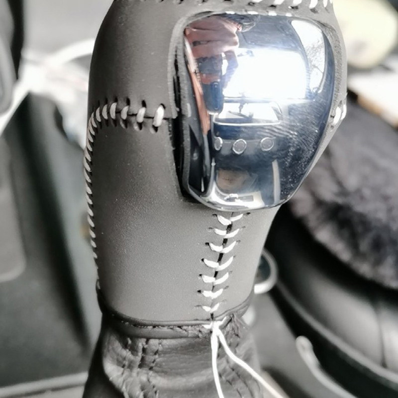 Buton schimbător de viteze din piele mată auto Husă decorativă frână de mână Manșon de protecție pentru Skoda Superb 3 2016-2021 Accesorii auto