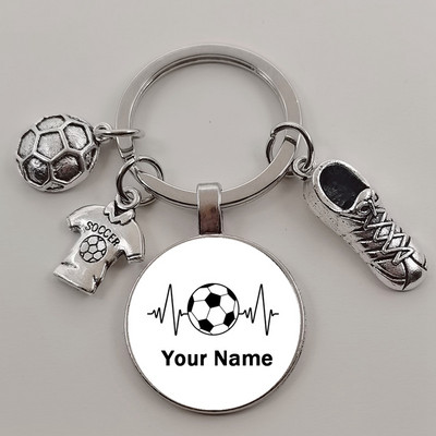 Futbola DIY atslēgu piekariņš ar pielāgotu nosaukumu, lai spēlētu futbolu zēnu atslēgu piekariņš, DIY atslēgu piekariņš futbola mīļotājiem