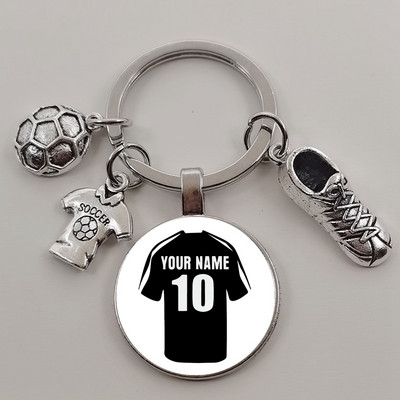 Futbola DIY atslēgu piekariņš ar pielāgotu nosaukumu, lai spēlētu futbolu zēnu atslēgu piekariņš, DIY atslēgu piekariņš futbola mīļotājiem