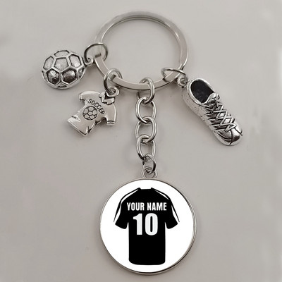 Futbola DIY atslēgu piekariņš ar pielāgotu nosaukumu, lai spēlētu futbolu zēnu atslēgu piekariņš, DIY atslēgu piekariņš futbola mīļotājiem