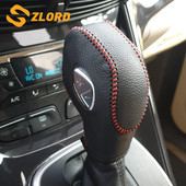 Piele AT Gear Head Buton schimbător Husă Carcasă Coliere de viteze pentru Ford New Fiesta MK7 2009 - 2015 Ecosport 2012 - 2017 Accesorii