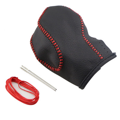 Piele AT Gear Head Buton schimbător Husă Carcasă Coliere de viteze pentru Ford New Fiesta MK7 2009 - 2015 Ecosport 2012 - 2017 Accesorii