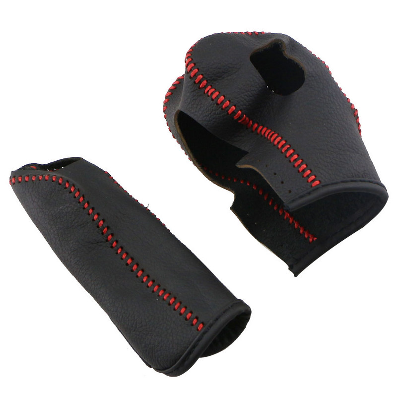 Piele AT Gear Head Buton schimbător Husă Carcasă Coliere de viteze pentru Ford New Fiesta MK7 2009 - 2015 Ecosport 2012 - 2017 Accesorii