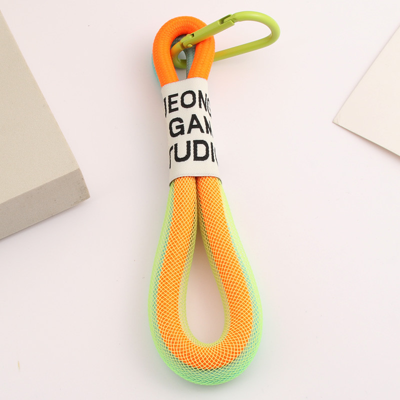 Breloc cu frânghie împletită iridescentă creativ, carabinier, breloc pentru rucsac, accesoriu pandantiv, snur agățat, bijuterii