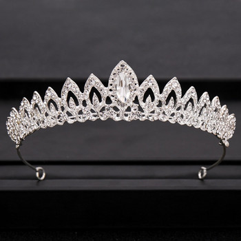 Сватбена корона Бижута за коса Булчински аксесоари за коса Дамска барокова корона кристали Кристални диадеми Корони за парти на булката Кралица Подарък