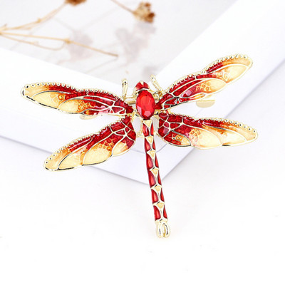 Broșe cu libelule vintage de cristal pentru femei Broșă mare cu insecte Pin Accesorii pentru haine pentru rochie de modă Bijuterii drăguțe Ace cu libelule
