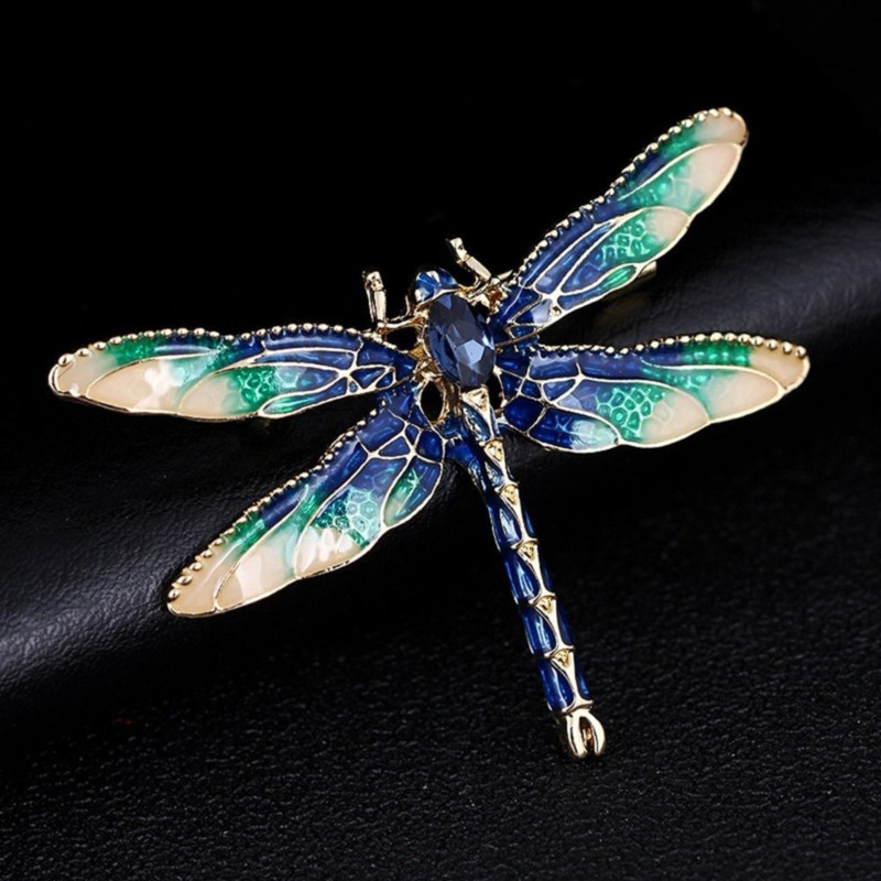 Broșe cu libelule vintage de cristal pentru femei Broșă mare cu insecte Pin Accesorii pentru haine pentru rochie de modă Bijuterii drăguțe Ace cu libelule