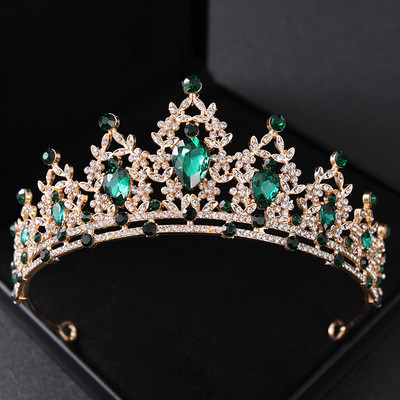 Vestuviniai Plaukai Tiara Krištolinė Vestuvinė Tiara Karūna Sidabro spalvos Diadem Veil Tiaras Vestuviniai Plaukų Priedai Galvos apdangalai Galvos Papuošalai