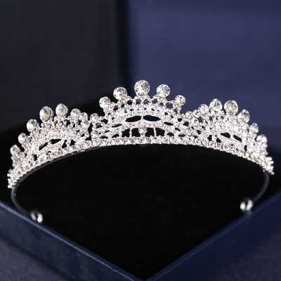 Srebrne boje Crysta krune i tijare Barokna vintage kruna tijara za žene Dijadema za mladenke Vjenčani dodaci za kosu