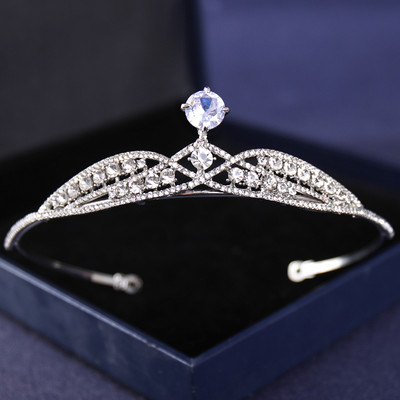 Srebrne boje Crysta krune i tijare Barokna vintage kruna tijara za žene Dijadema za mladenke Vjenčani dodaci za kosu