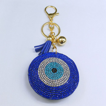 Турция очи кристални ключодържатели пръстен за жени ключодържател син злато цвят ключодържател чанта аксесоари бижута llaveros para mujer