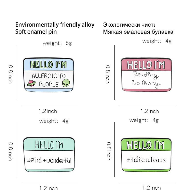 4 stiluri distractive dialog citat smalț ace personalizate umor broșe geanta haine rever etichetă insigna desen animat bijuterii cadou prieteni