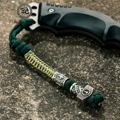 Retro Vikings Kulcstartó Kés Medál Férfi Női Autós Kulcstartó Fonott Paracord kötél Skandináv kalózok Rúna Amulett Kézzel Készített Ékszer Ajándék