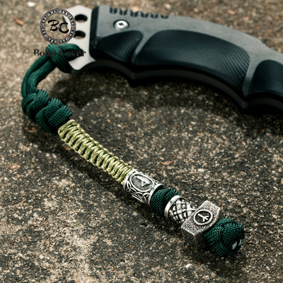 Breloc retro vikingi cuțit pandantiv bărbați femei breloc mașină împletită paracord frânghie pirati nordici rune amulete bijuterii lucrate manual cadou