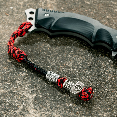 Retro Vikings Kulcstartó Kés Medál Férfi Női Autós Kulcstartó Fonott Paracord kötél Skandináv kalózok Rúna Amulett Kézzel Készített Ékszer Ajándék