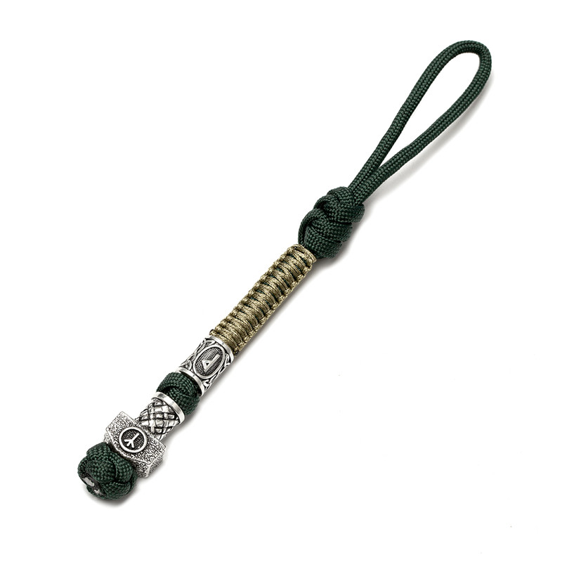 Retro Vikings Kulcstartó Kés Medál Férfi Női Autós Kulcstartó Fonott Paracord kötél Skandináv kalózok Rúna Amulett Kézzel Készített Ékszer Ajándék