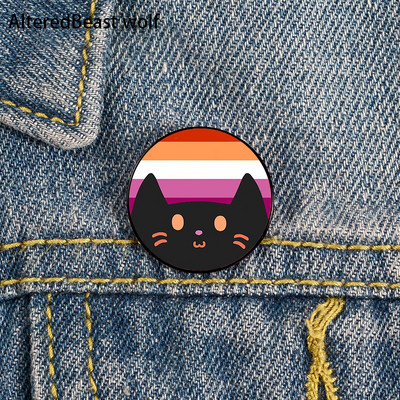 Non Binary Pride cat Pin Broșe personalizate drăguțe Cămașă rever profesor geantă rucsacuri Insigna Cartoon cadou broșe ace pentru femei