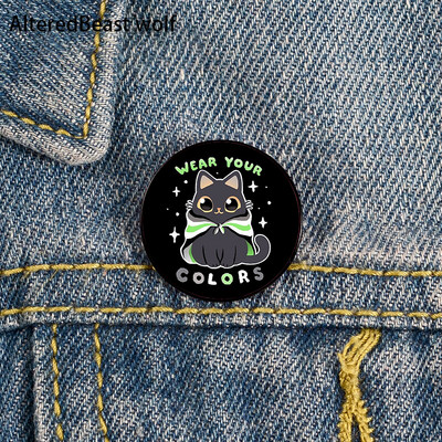 Non Binary Pride cat Pin Broșe personalizate drăguțe Cămașă rever profesor geantă rucsacuri Insigna Cartoon cadou broșe ace pentru femei