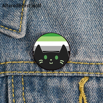 Non Binary Pride cat Pin Broșe personalizate drăguțe Cămașă rever profesor geantă rucsacuri Insigna Cartoon cadou broșe ace pentru femei