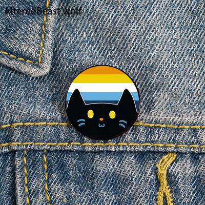 Non Binary Pride cat Pin Broșe personalizate drăguțe Cămașă rever profesor geantă rucsacuri Insigna Cartoon cadou broșe ace pentru femei