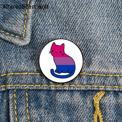 Non Binary Pride cat Pin Broșe personalizate drăguțe Cămașă rever profesor geantă rucsacuri Insigna Cartoon cadou broșe ace pentru femei