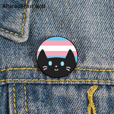 Non Binary Pride cat Pin Broșe personalizate drăguțe Cămașă rever profesor geantă rucsacuri Insigna Cartoon cadou broșe ace pentru femei