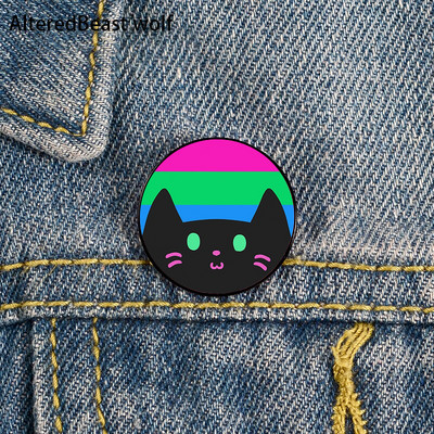 Non Binary Pride cat Pin Broșe personalizate drăguțe Cămașă rever profesor geantă rucsacuri Insigna Cartoon cadou broșe ace pentru femei