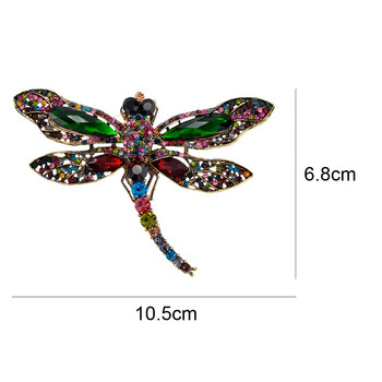 CINDY XIANG Rhinestone Large Dragonfly Καρφίτσες για Γυναικείες Vintage Παλτό Καρφίτσα Καρφίτσα Εντόμων Κοσμήματα 8 χρωμάτων Διαθέσιμο Δώρο